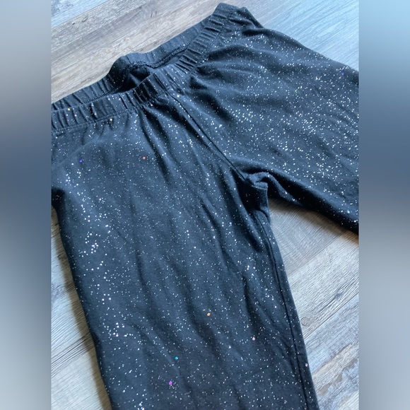 SO Girls Favorite Leggings Size Large ( 10 )  Black with Silver Sparkle Glitter - Picture 2 of 4